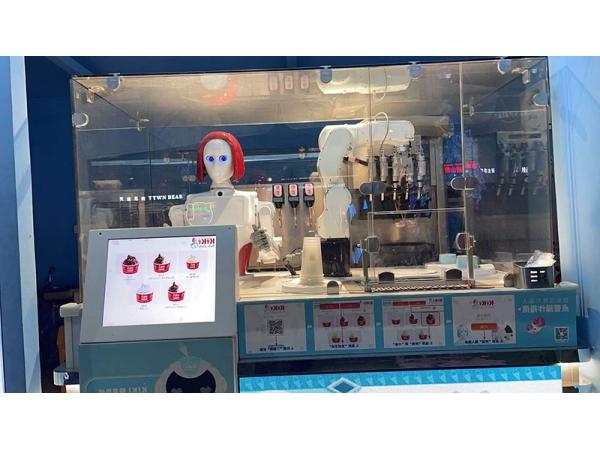 Ice Cream Robot Vending Machine In Shopping Mall